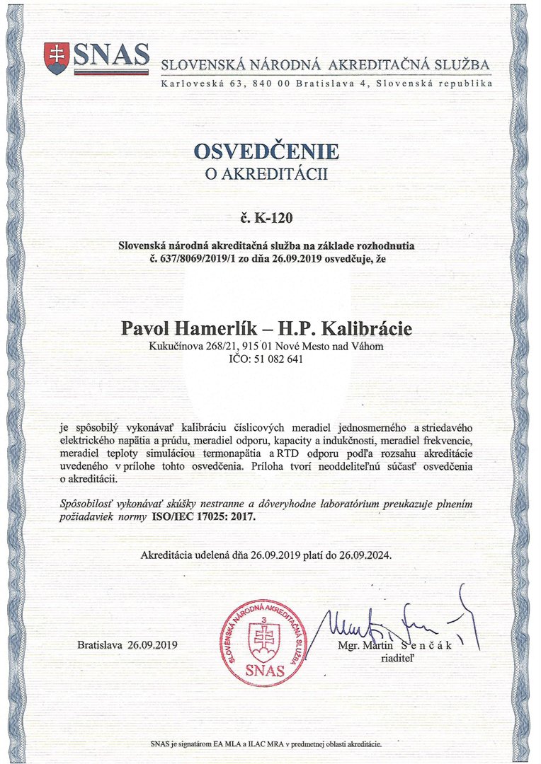 Osvedenie K-120 - 2019